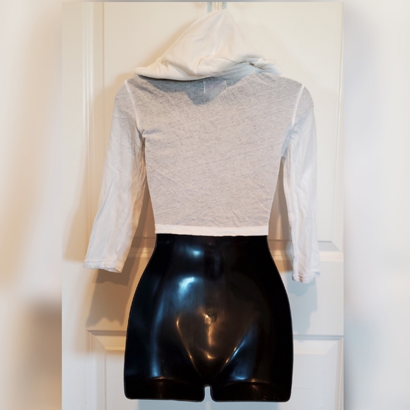 Cropped Lightweight Tie Front Hoodie - Picture 5 of 6